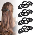 4 Pack Vintage French Barrette Hair Clips, 2025 New Hair Accessories for Women, Strong Hold No Slip Styling (Black)