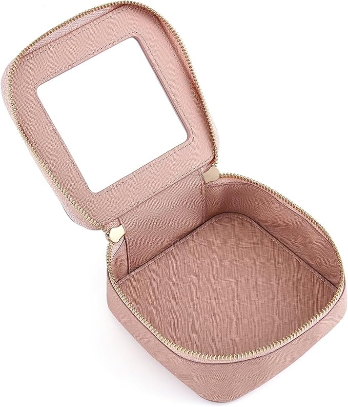 FASAOH Small Clear Makeup Bag Travel Cosmetic Case, Portable Make Up Organizer Traveling Compact Car Bag for Essentials Transparent Toiletry Bag with Zipper