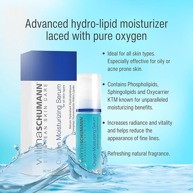 Wilma Schumann Oxygen Moisturizing Serum, Hydrating Face Serum, 1 oz
