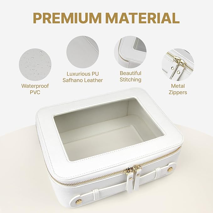 FASAOH Clear Makeup Bag with Mini Cosmetic Bags,Travel Toiletry Bag for Women,Portable Cosmetic Bag Case, Transparent Waterproof Cosmetic Organizer Storage Bag for Women Men