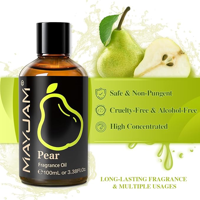MAYJAM Pear Fragrance Oil for Diffusers for Home, 3.38FL.OZ