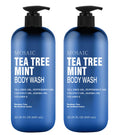 Tea Tree Body Wash with Mint & Shower Gel with Vitamin E for Jock Itch, Eczema, Ringworm, Body Odor, Body Wash Women & Men with Added Body Oils,LARGE 20.2 FL Oz Bottle (Tea Tree Mint, Pack of 2)