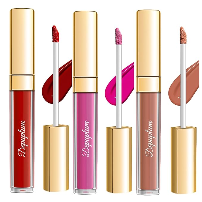 Depuplum 3Pc Matte Liquid Lipsticks for Women Long Lasting Lip Stick