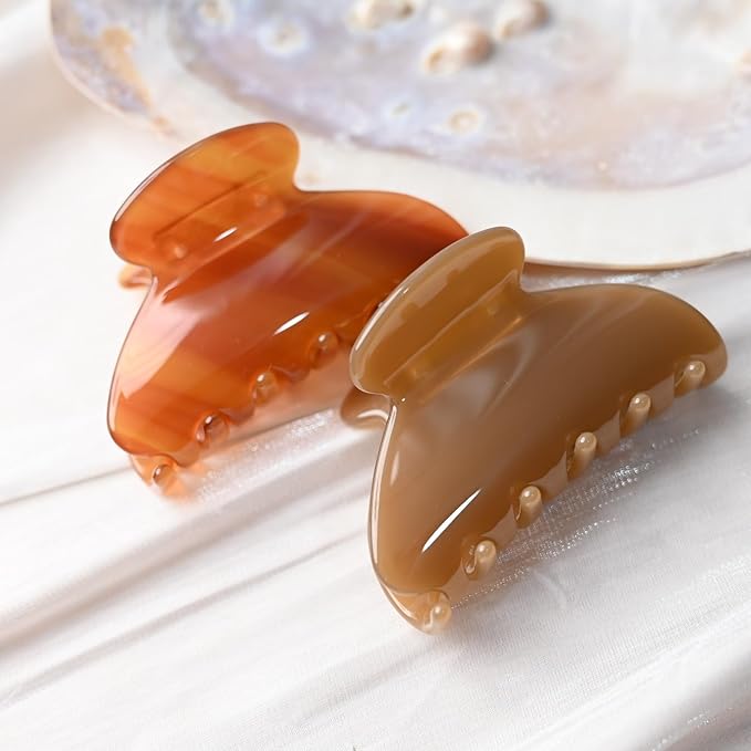 Prettyou Handmade Celluloid Acetate French Design Barrettes Tortoise Shell Claws Hair Claw Luxury Fashion Accessories Hair Clip for Women (khahi)