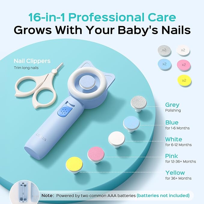 COSLUS C50 Baby Electric Nail File Trimmer, Gentle & Safe