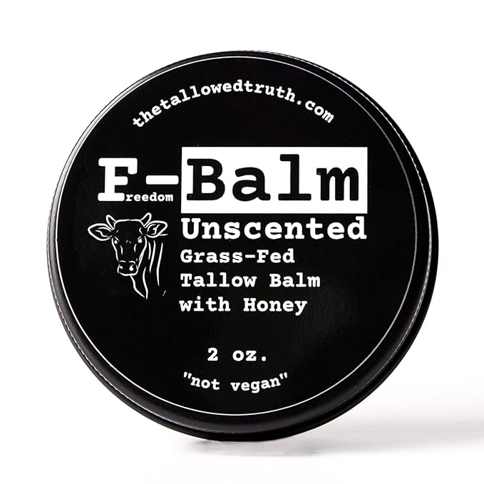 The Tallowed Truth Beef Tallow Balm for Skin & Face, Unscented Honey Balm