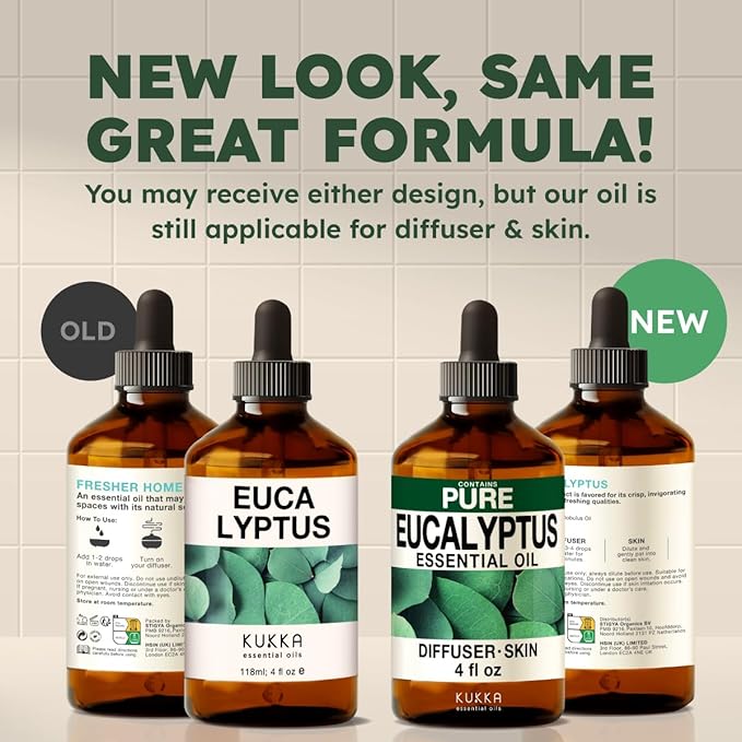 100% Pure Eucalyptus Oil - 4 Fl Oz Eucalyptus Essential Oil for Hair, Skin, Diffuser, Aromatherapy & DIY Soap Making Scent