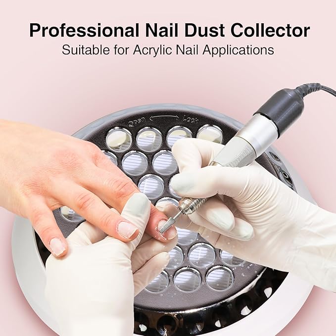 BRBLUERISE Nail Dust Collector+1 Filter 40W Turbo Vacuum No Fan Cleaner 5200RPM Suction Stronger Strong Power Professional Nail Art Salon Dust Collector Machine For Acrylic Nails