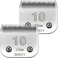 morui Detachable Pet Dog Clipper Blades UltraEdge Compatible with Oster A5,Wahl KM10 Series Clippers (10# 1.5mm- 2 Pack)