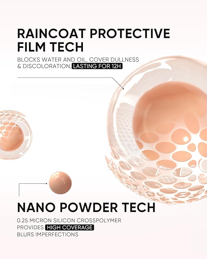 Full Coverage Cushion Foundation, Weightless, Skin Fit, Satin Glow Finish, Oil-Control Waterproof Foundation, Sweatproof Flawless BB Cream CC Korean Makeup,Tattoo Cover Up, Buildable(#10C Shell)