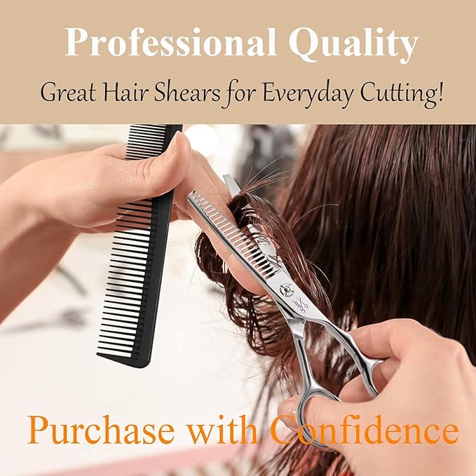 JASON Hair Cutting Scissors Set - 6" Professional Haircut Trimming Shears