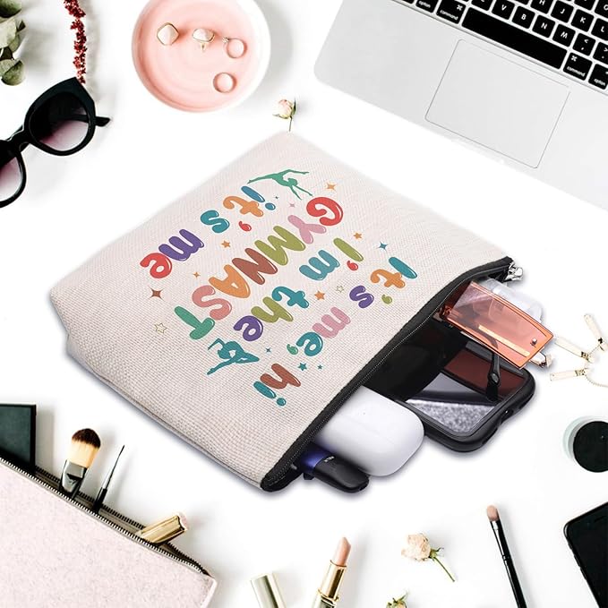 CEASQVAA Gymnast Gymnastics Stuff Gifts Makeup Bag, Graduation Birthday Gift, It's Me, Hi I'm The Gymnast Bag Gift For Women