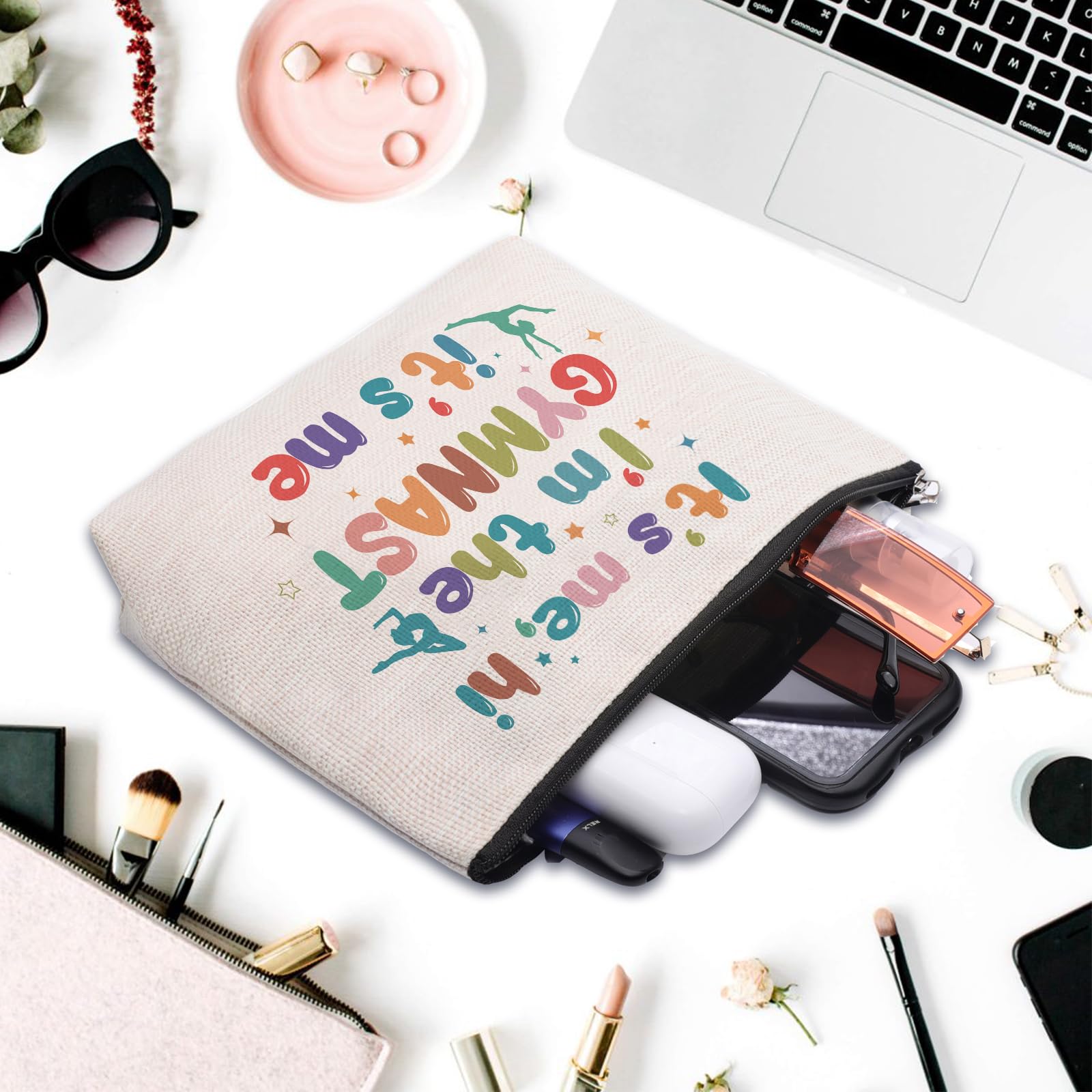 CEASQVAA Gymnast Gymnastics Stuff Gifts Makeup Bag, Graduation Birthday Gift, It's Me, Hi I'm The Gymnast Bag Gift For Women
