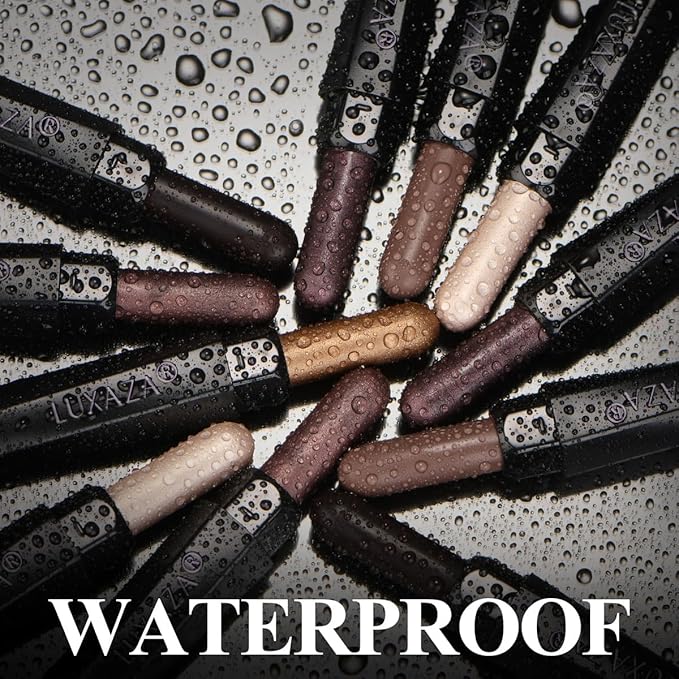 LUXAZA PRO Brown Eyeshadow Stick Makeup 6PCS Set, Neutral Eyeshadow Palette Metallic Shimmer Matte Cream Eye Shadow Eyeliner Brightener Pencil Crayon - TAUPE MAUVE