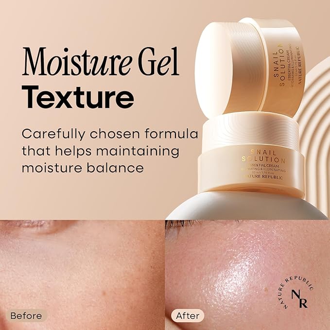 Nature Republic Snail Mucin Cream | Hydrating Korean Moisturizer for Repair & Glow, K-Beauty Skincare, Anti-Aging Facial Cream, 52mL / 1.75 Fl.Oz