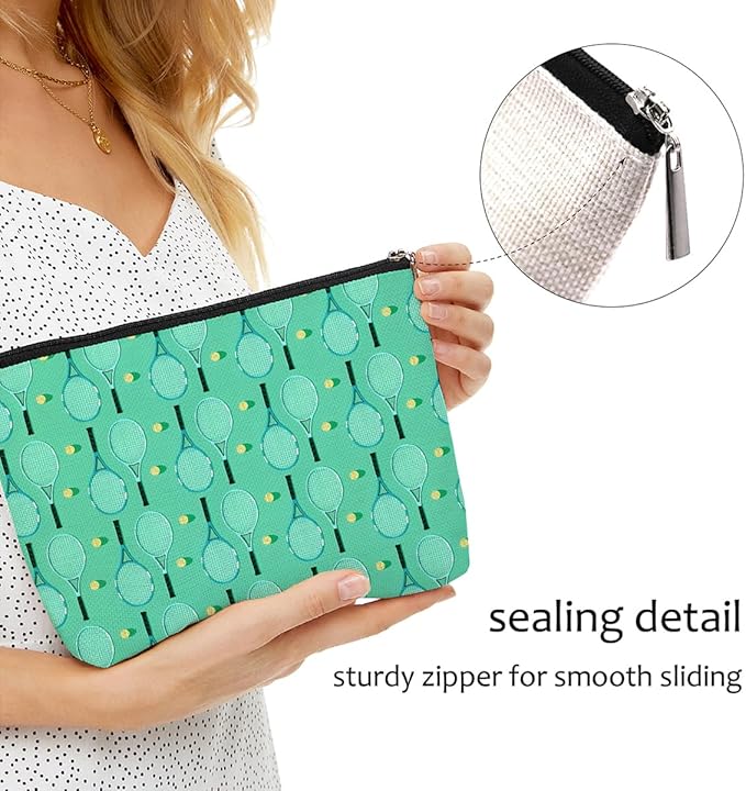 Inspirational Tennis Makeup Bag Accessories Cosmetic Bag Green