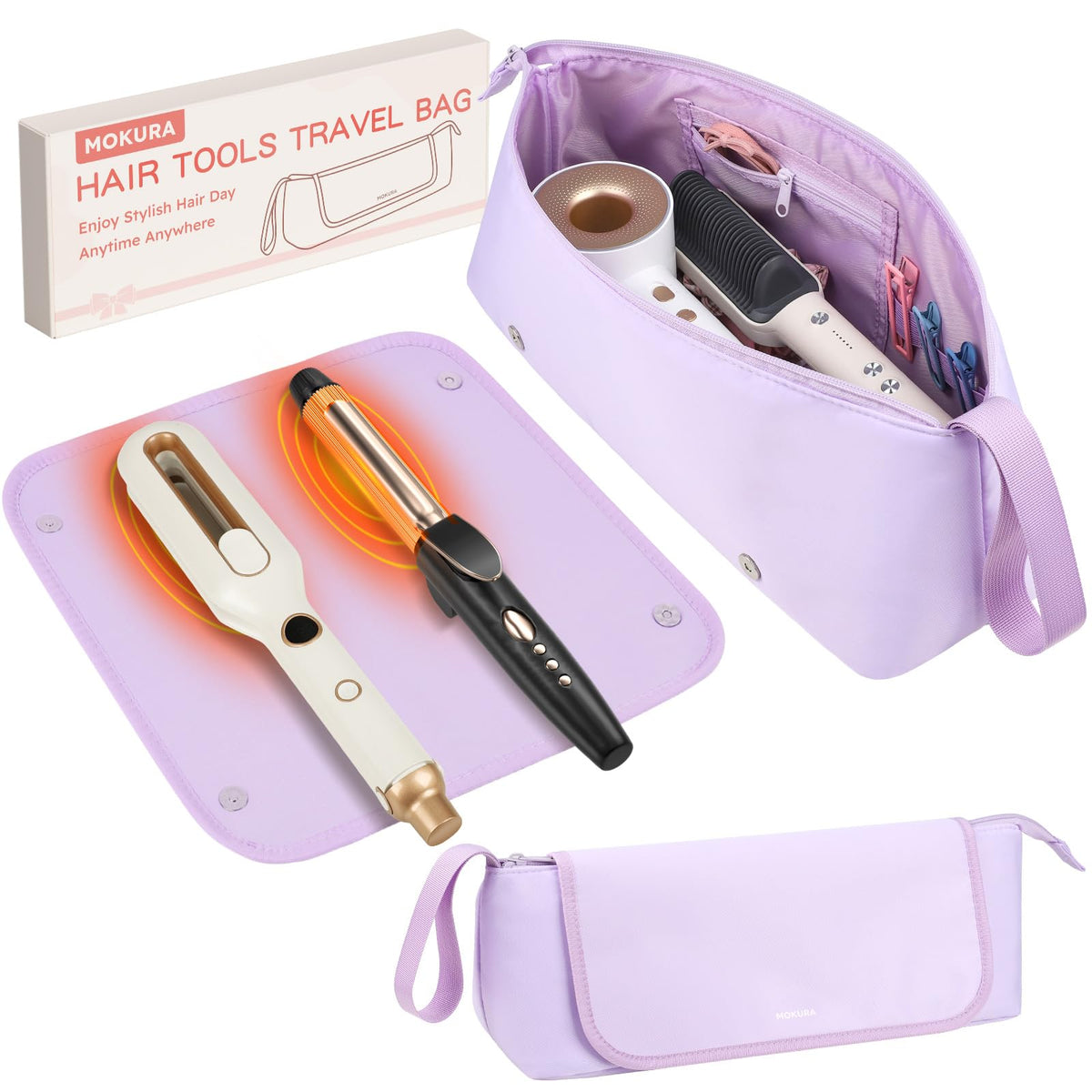 MOKURA Hair Tools Travel Bag Compatible with Shark Flexstyle (Pink Gifts)