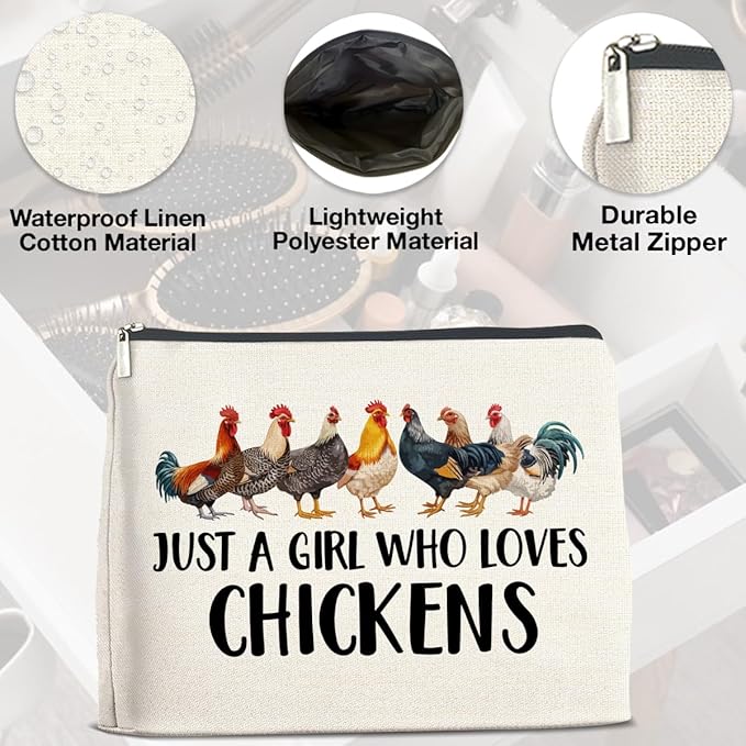 UPNEGE Chickens Gifts Makeup Bag Funny Chickens Gifts for Girl Women Cosmetic Bag Zipper Makeup Pouch Gift