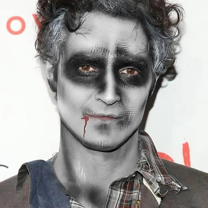 MEICOLY Grey Face Body Paint Stick(1.06 Oz),Sweatproof Waterproof Full Body Paint,Blendable Face Paint for Halloween SFX Zombie Homestuck Grayscale Cosplay Makeup