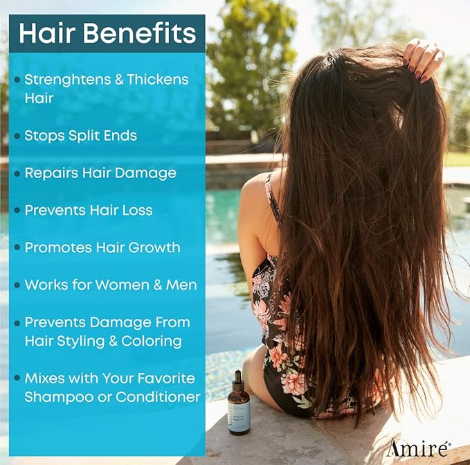 Amire USDA Certified Organic Argan Oil 4oz, Triple Extra Virgin Grade Moroccan Argan Oil for Hair Growth. Skin, Face, & Nails. Moisturizer. Scalp Treatment Hair Oil for Dry, Damaged, Brittle Hair.