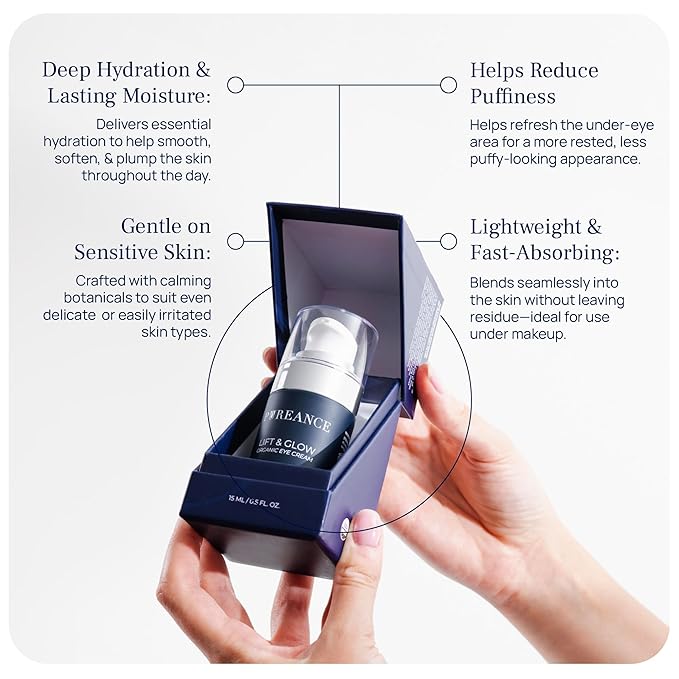 PUREANCE Lift & Glow Organic Eye Cream for Dark Circles & Puffiness