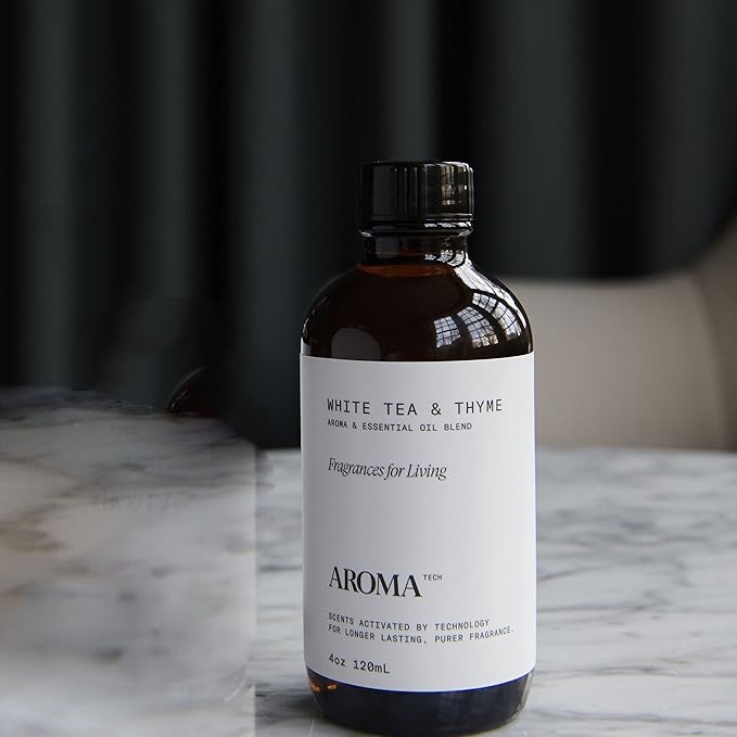 AromaTech The Hotel & White Tea & Thyme Set | Aroma Diffuser Essential Oils Blend of The Hotel Peach, Red Rose, Pine Thyme, Amber - 120 Milliliter
