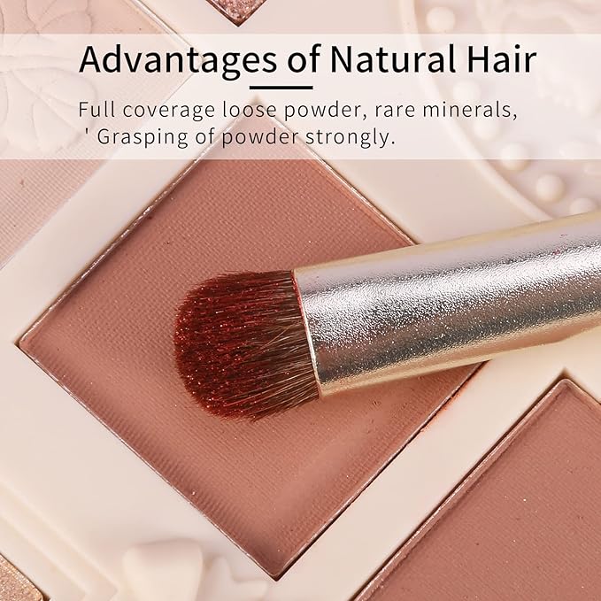 ENZO KEN Natural Pony Hair Eye Shadow Brush, Medium Smudge Eyeshadow Brush, Shader Eye Shadow Brushes, Eye Smudge Brush, Single Eyeshadow Brushes, Eyeshadow Blending Brush - Gold, E203M