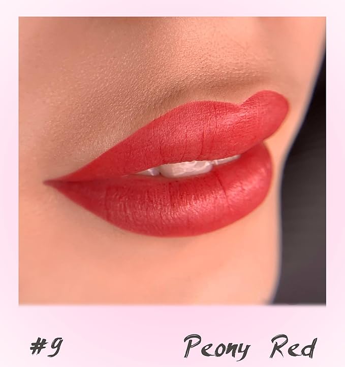 VIVA INK Lip Pigment – Peony Red – Permanent Lip Makeup – Microblading Ink for Durable and Colorful Lips – Long Lasting Color Lip Cosmetics (0.2 oz)