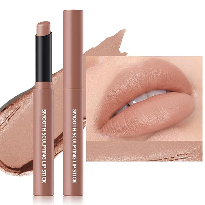 TWLBXMG Matte Lipstick Single, Long Lasting Waterproof Velvet Lipsticks, High Pigment Non-Stick Cup Not Fade Lipstick for Women，Quick Makeup Lightweight Portable 3#