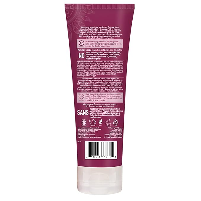 Desert Essence Red Raspberry Shine Enhancing Shampoo, 8 fl oz