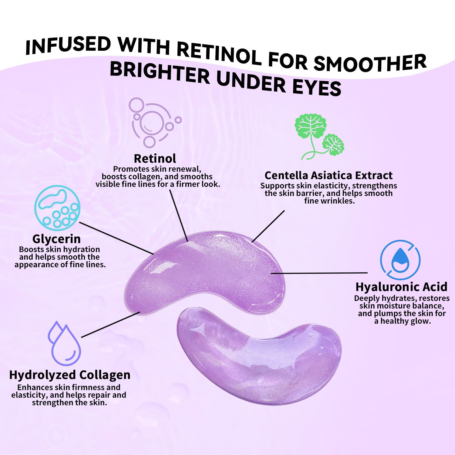 Maskiss Retinol Under Eye Patches (24 Pairs), Lavender Purple Eye Masks for Dark Circles, Puffy Eyes & Wrinkles, Firming Collagen Eye Patches, Vegan Cruelty-Free Skincare Gifts for Women