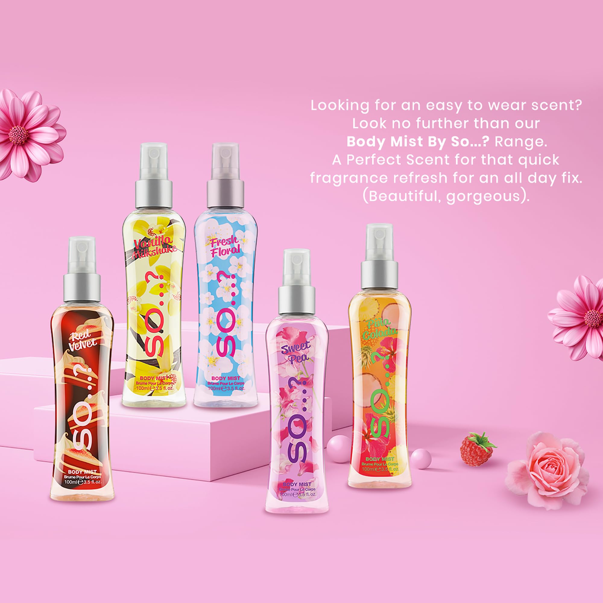 Vanilla Milkshake Body Mist by So...? - Vanilla Perfume with Peach, Plum, Rose Notes - Ideal Gifts for Women - Long-Lasting Perfume for Women - 3.5 oz