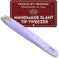 Regine Venus Lavender Slant Tweezers for Eyebrows & Facial Hair