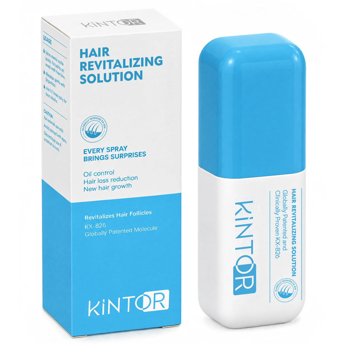 KINTOR 0.5% KX-826 Hair Revitalizing Solution,Blue Basic,60 mL,1 PCS