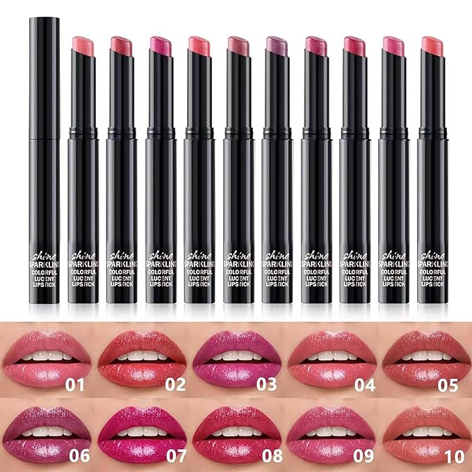 Metiplou Dark Purple Lipstick For Women Matte Nude Glitter Highly Pigmented Moisturizing Lip stick Hypoallergenic Waterproof Long Lasting Lipsticks Quick Makeup Lightweight Portable # 06