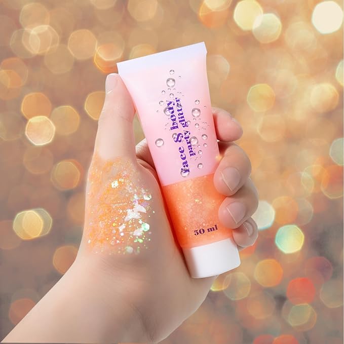 DAGEDA Coral Body Glitter Gel, Sparkly Hair Face Glitter Makeup Accessories