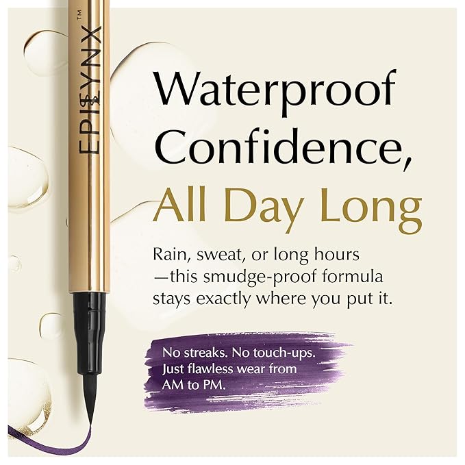 EPILYNX Liquid Eyeliner, Waterproof Hypoallergenic Vegan, Dark Purple, 2mL