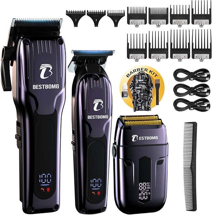BESTBOMG® Hair Clippers for Men, Clipper, Trimmer & Shaver Set, BS-808C
