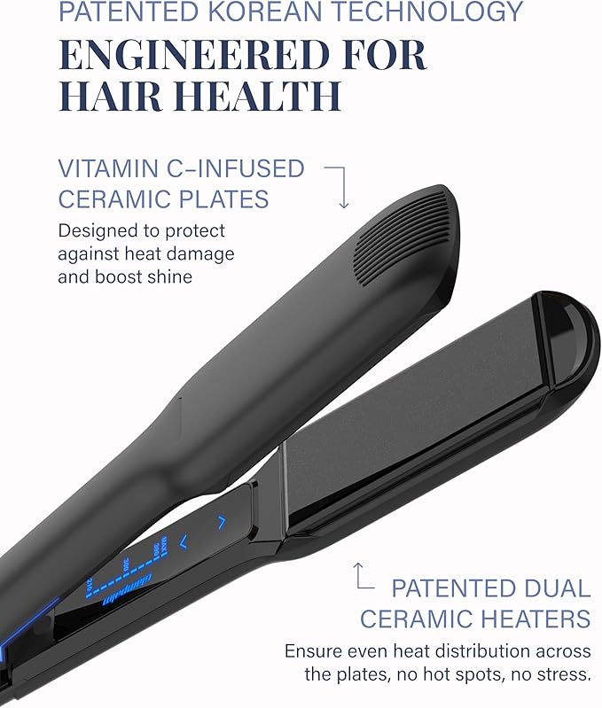 GLAMPALM GlamMuse Wide 1.5" All-Ceramic | Korea's No.1 Hair Straightener