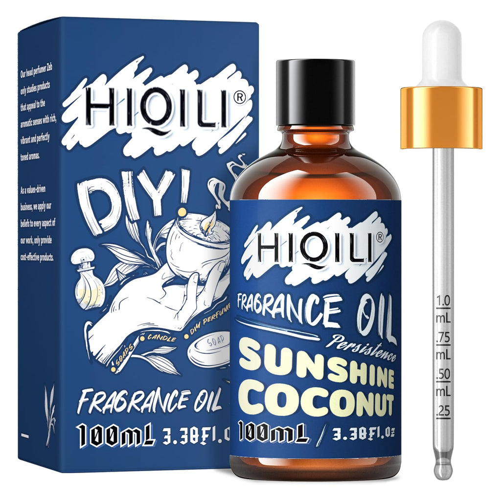 HIQILI Sunshine Coconut Fragrance Oil for Diffuser, Candle & Soap
