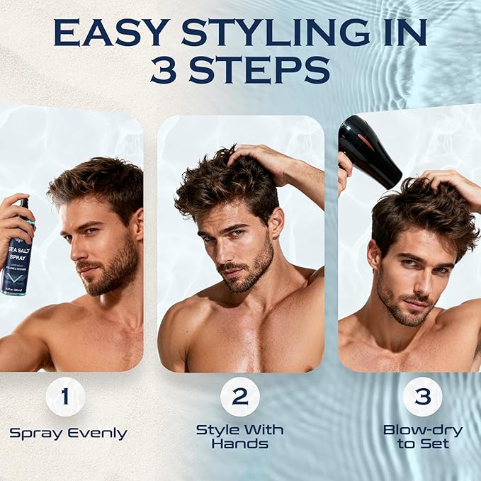 THEMANCODE Sea Salt Spray for Men, Surf Spray Adds Instant Volume, 8.8 Oz