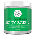 Coconut Milk Body Scrub, Dead Sea Salt - Exfoliating & Moisturizing, 12oz