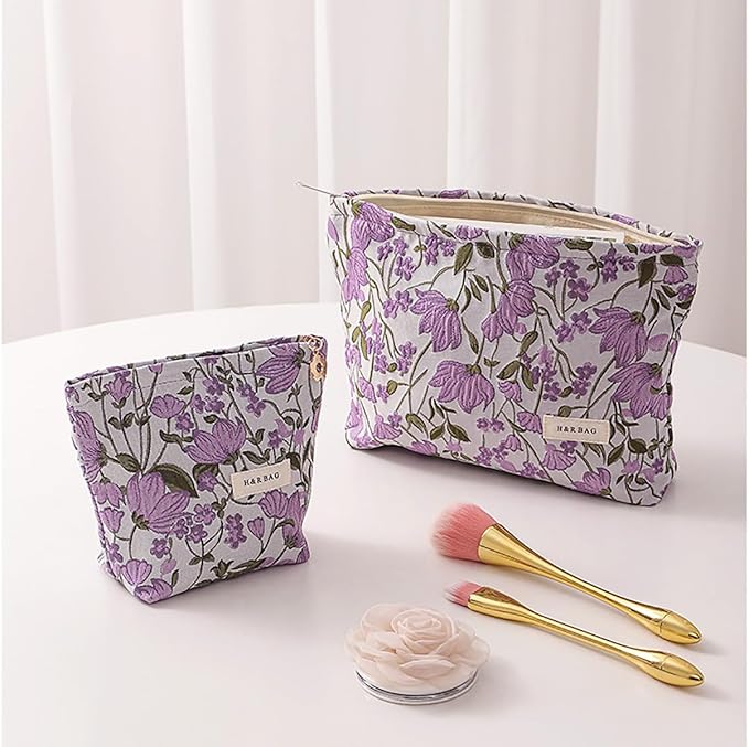 getgto 2 Pcs Makeup Bags, Large Cosmetic Bag Travel Toiletry Bag