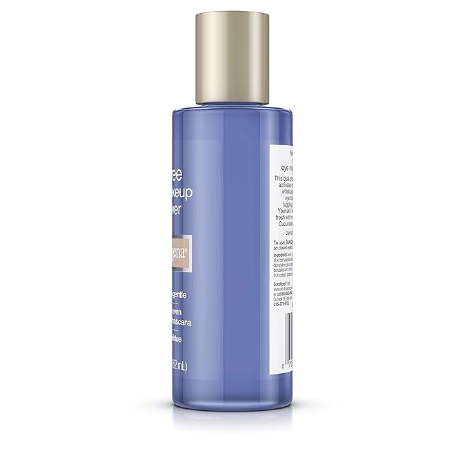 Neutrogena Gentle Oil-Free Eye Makeup Remover & Cleanser for Sensitive Eyes, Non-Greasy Makeup Remover, Removes Waterproof Mascara, Dermatologist & Ophthalmologist Tested, 5.5 fl. oz, 3 Pack