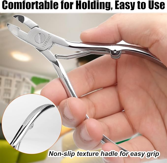 YEPRIME Toenail Clippers for Thick and Ingrown Nails, Convex Blades