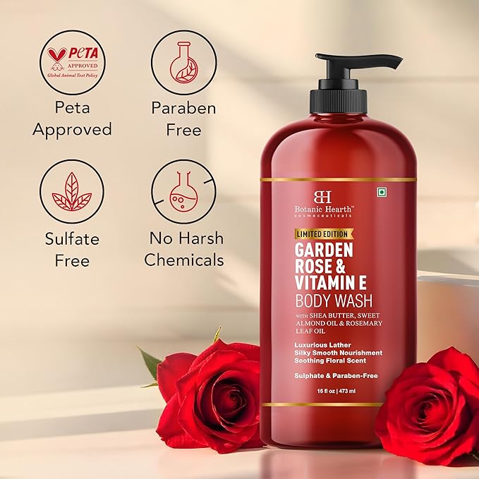 Botanic Hearth Garden Rose & Vitamin E Body Wash –16 fl oz