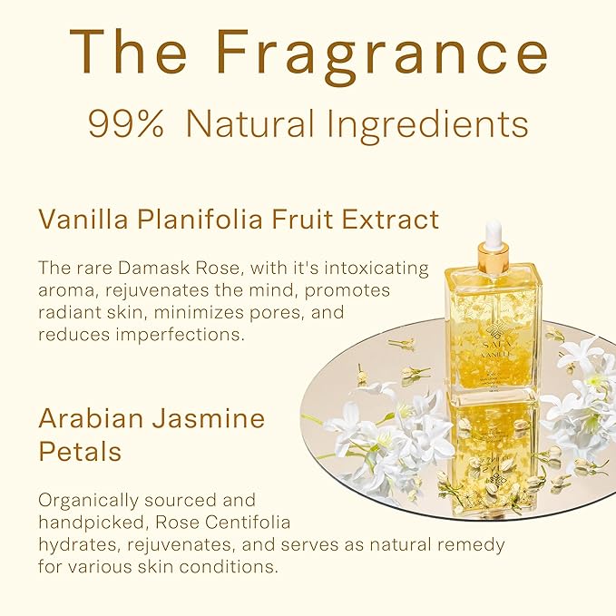 SAFA Vanillé Oil - Organic Vanilla Oil for Face, Body, Hair, Nails & Aromatherapy | Essential Oil for All Skin Types | After Shower Body Oil | Natural Moisturizer & Nourishing Perfume Oil - 118 ml