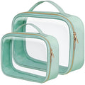 PACKISM Clear Makeup Bag Travel - TSA Approved Toiletry Bag, 2 Pack Black