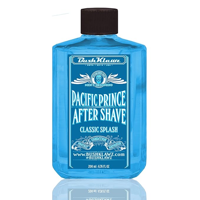 BushKlawz Active Men's Aftershave Splash with Alcohol & Witch Hazel, 200 ml (Pacific)
