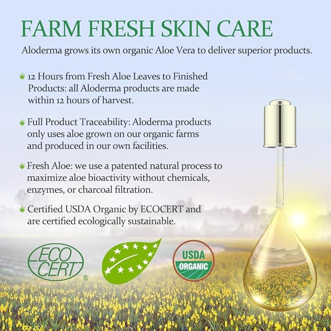 Aloderma 24K Gold Aloe Flower Essence Gel, Age-Defying & Hydrating, 7 oz